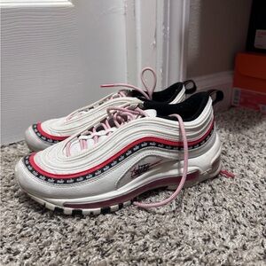 Nike Air Max 97 White and Red with Black Accents